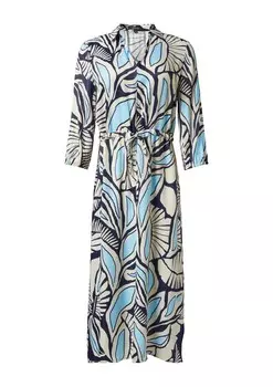 Платье-рубашка COMMA, темно-синий/светло-синий