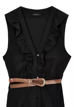 Платье-рубашка Con Cintura Calliope, черное