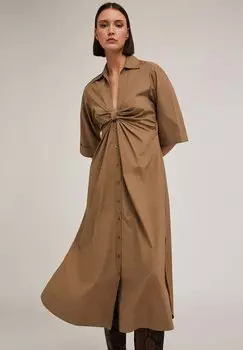 Платье-рубашка CON NODO Motivi, коричневый