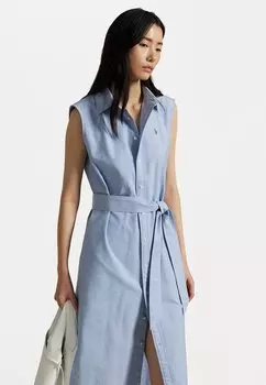Платье-рубашка CORY SLEEVELESS DAY DRESS Polo Ralph Lauren, светло-голубой