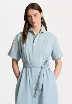 Платье-рубашка COTTON CHAMBRAY SHIRTDRESS Polo Ralph Lauren, синий