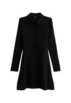 Платье-рубашка Crinkle New Look, черное