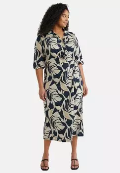 Платье-рубашка CURVE WE Fashion, темно-синий