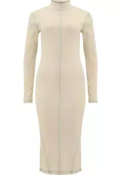 Платье-рубашка DEF "Женское платье с длинными рукавами DEF" (1 шт.), бежевый