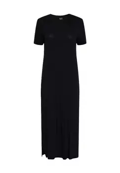 Платье-рубашка, длина 7/8, с разрезом сбоку, женское PIECES, цвет 179276 Black