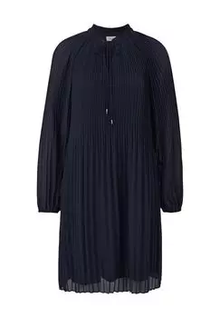 Платье-рубашка, длина до колена, длинный рукав, для женщин s.Oliver BLACK LABEL, синий