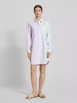 Платье-рубашка длиной до колена с нагрудным карманом Marc Cain, сиреневый