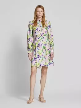 Платье-рубашка длиной до колена с планкой на пуговицах, модель «KAYA» YAS, розовый