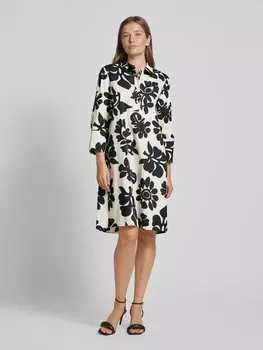 Платье-рубашка длины миди с планкой на пуговицах Oui, бежевый