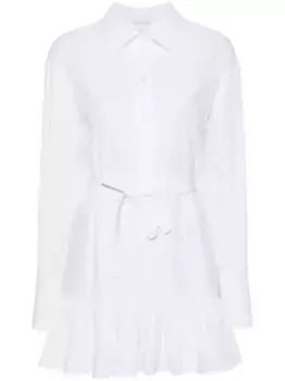 Платье-рубашка длины мини с оборками PATOU, белый
