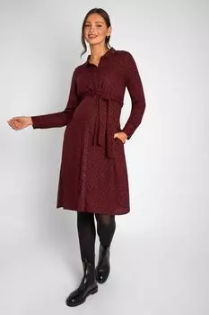 Платье-рубашка для беременных JoJo Maman Bb с животным принтом и галстуком Jojo Maman Bb, красный