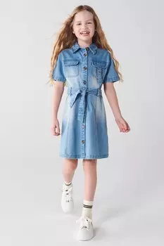 Платье-Рубашка для девочек постарше River Island, синий