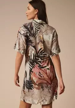 Платье-рубашка DRAWSTRING UTITLITY, REGULAR FIT Next, цвет Ecru Tropical Leaf Print