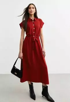 Платье-рубашка DRAWSTRING WAIST MIDI New Look, красный