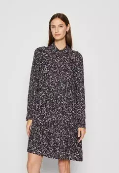 Платье-рубашка Dress A Shape Shirt Style Volant Skirt Long Sleeve Kent Collar Marc O'Polo, мультиколор