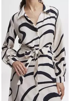 Платье-рубашка Dress b.young, березовый микс