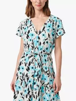 Платье-рубашка dusine с v-образным вырезом Soaked In Luxury, цвет Sea Jet Flower