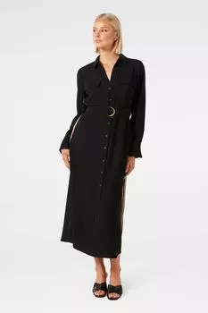 Платье-рубашка Elani с полосками по бокам Forever New, черный