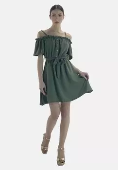 Платье-рубашка Elara, хаки