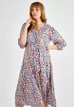 Платье-рубашка FLORAL BUTTON THROUGH MIDI JoJo Maman Bb, белый