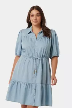 Платье рубашка Freya curve Forever New, синий