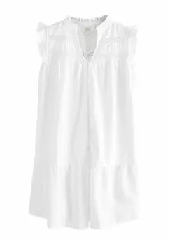 Платье-рубашка FRILL DETAIL INSERT MINI Next, белый
