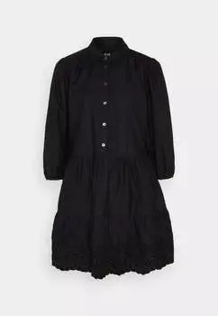 Платье-рубашка Gap Elb Tiered Mini, черный