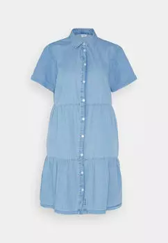 Платье-рубашка Gap Tiered Mini Denim, синий