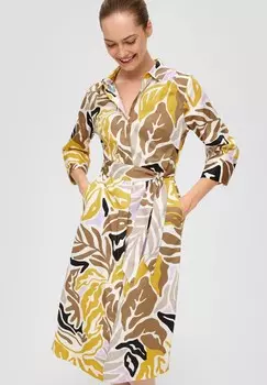 Платье-рубашка GEMUSTERTES s.Oliver BLACK LABEL, кремовый