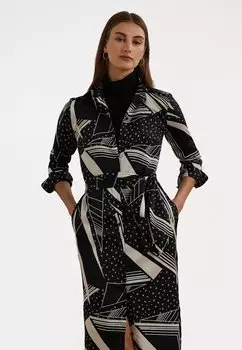 Платье-рубашка GEO PRINT BELTED TWILL SHIRTDRESS Lauren Ralph Lauren, черный