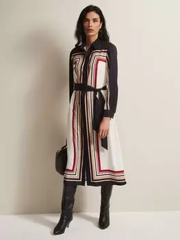 Платье-рубашка Geri Phase Eight, черный/мульти