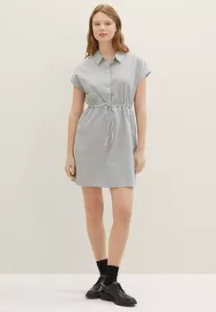 Платье-рубашка GESTREIFTES TOM TAILOR DENIM, темно-синий