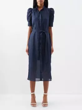Платье-рубашка gillian ramie FRAME, синий