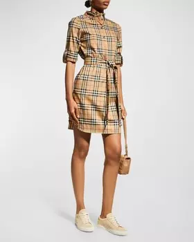 Платье-рубашка Giovanna из хлопка в винтажную клетку Burberry