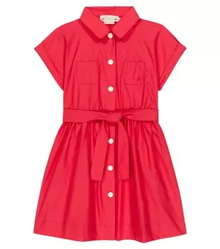Платье-рубашка Gisle из хлопка Bonpoint, красный
