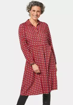 Платье-рубашка GOLDNER, темно-красный