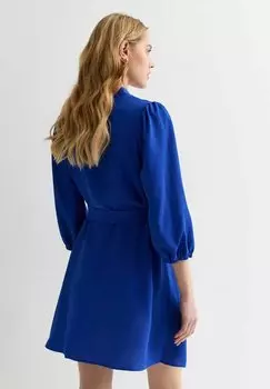 Платье-рубашка Grandad Collar New Look, синее