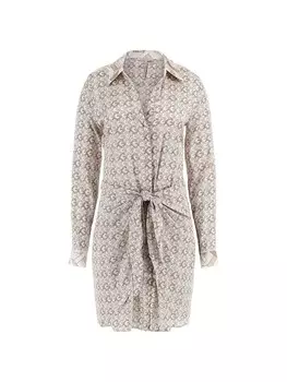 Платье рубашка GUESS Shirt Dress, цвет beige/dark beige