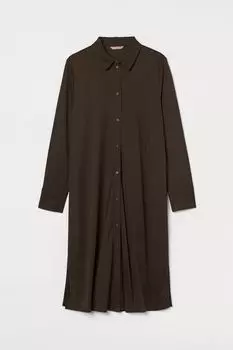 Платье-рубашка H&amp;M+ из джерси, темно-зеленый