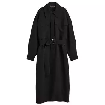 Платье-рубашка H&M Oversized, черный