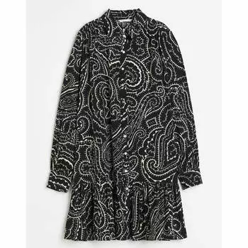 Платье-рубашка H&M Oversized, черный
