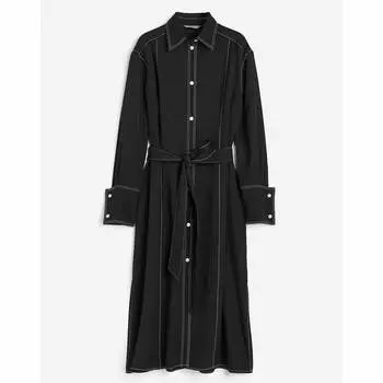 Платье-рубашка H&M Tie-belt, черный