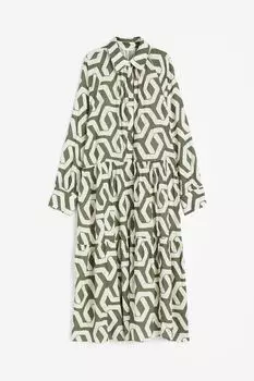 Платье-рубашка H&M Viscose, хаки