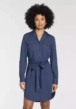 Платье-рубашка HECHTER PARIS с нагрудными карманами - НОВАЯ КОЛЛЕКЦИЯ, синий