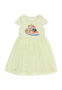 Платье-рубашка, хлопок, короткий рукав, детское Manguun, зеленый