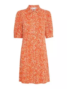 Платье рубашка ICHI Shirt Dress AYA, оранжевый