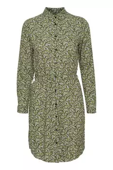 Платье рубашка ICHI Shirt Dress, цвет mottled green