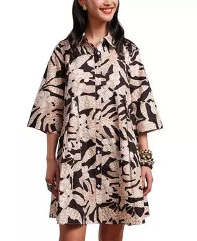 Платье-рубашка Isla с принтом "Эскизные джунгли" Frances Valentine, мультиколор