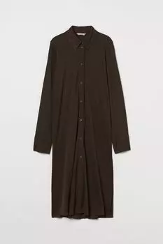 Платье-рубашка из джерси H&amp;M, темно-зеленый