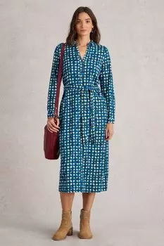 Платье рубашка из джерси «Энни» White Stuff, синий